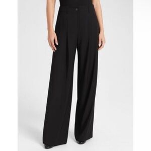 Wild Fable Black Wide Leg Trousers High Waist Pleated Dress Pants - size Medium